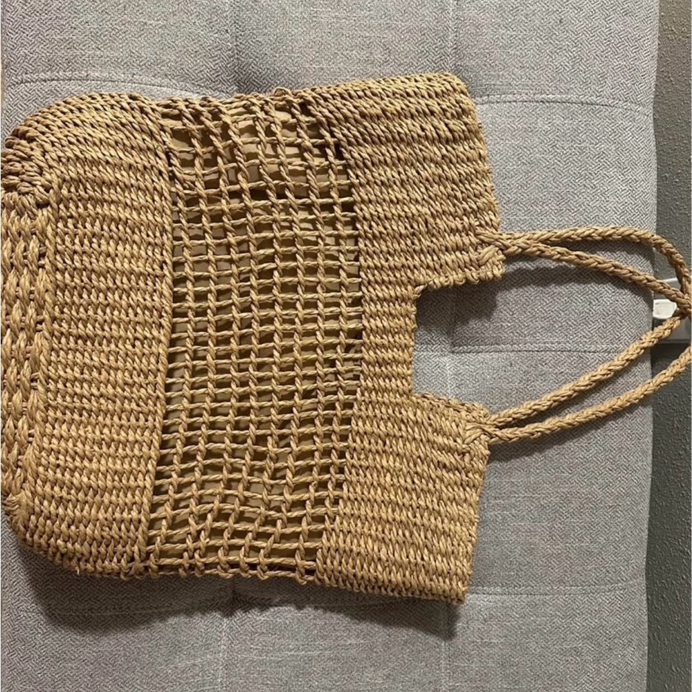 Topshop Natural Woven Tote Bag